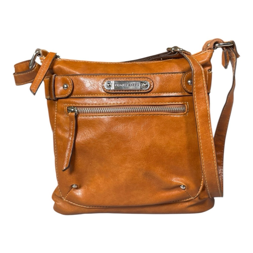 Franco Sarto Faux Leather Crossbody Bag Cognac Brown